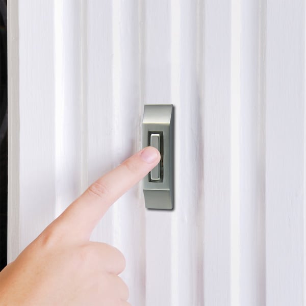 Iq America DP1234A  Contemporary Satin Nickel Lighted Pushbutton Doorbell - DP1234A