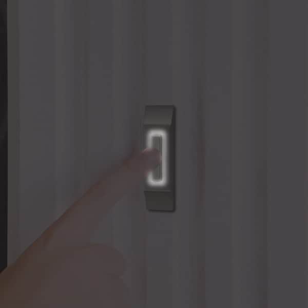 Iq America DP1234A  Contemporary Satin Nickel Lighted Pushbutton Doorbell - DP1234A