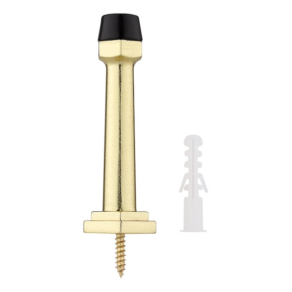 National Hardware National Hardware Powell 5/8 in. W X 3-19/32 in. L Zinc Brushed Gold Gold Door Stop Mounts to door a - N830-532