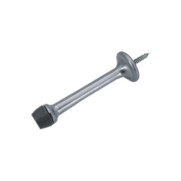 Orca Hardware HD Rigid Door Stop With Grey Tip, Zinc Alloy, 3 Length, US26 Polished Chrome Finish - DSR-30Z-26