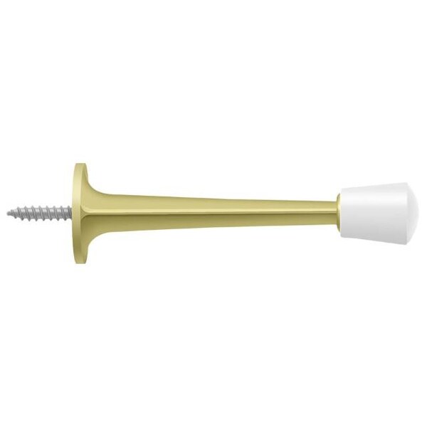 Deltana Baseboard Door Bumper, Zinc Die-Cast Bright Brass 3" - ZBDS30U3