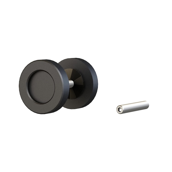 Richelieu 2inch 50 mm Round SurfaceMount Finger Pull, Matte Black - 246207102MATBC