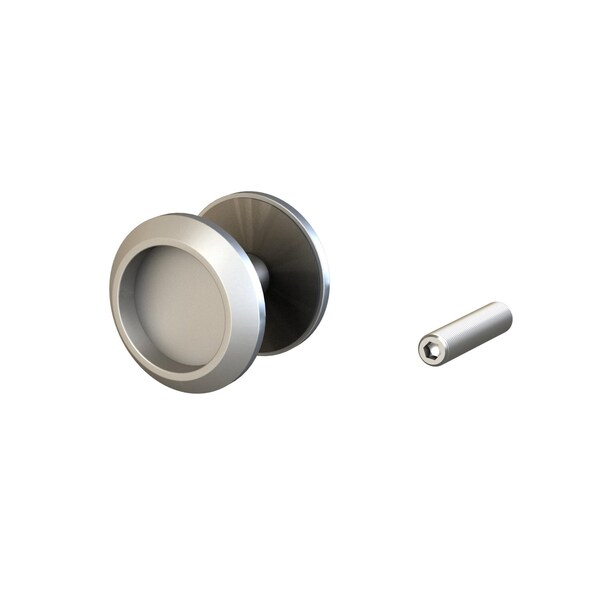 Richelieu 2 14inch 57 mm Round SurfaceMount Finger Pull, Satin Aluminum - 246207104SALBC