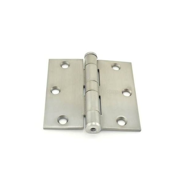 Best Hinges 3-1/2inx3-1/2in Steel Full Mortise Standard Weight Square Corner Hinge # 050484 Satin Chrome - F17931226D