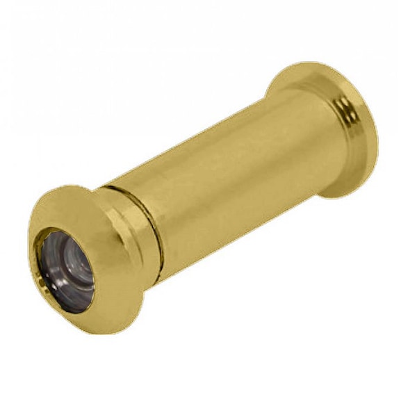 Cal-Royal 160 Degrees Brass Door Viewer, 1/2 Bore, Plastic Lens, for 1-3/8 to 2 Thick Doors, US5 Satin - DV90-5