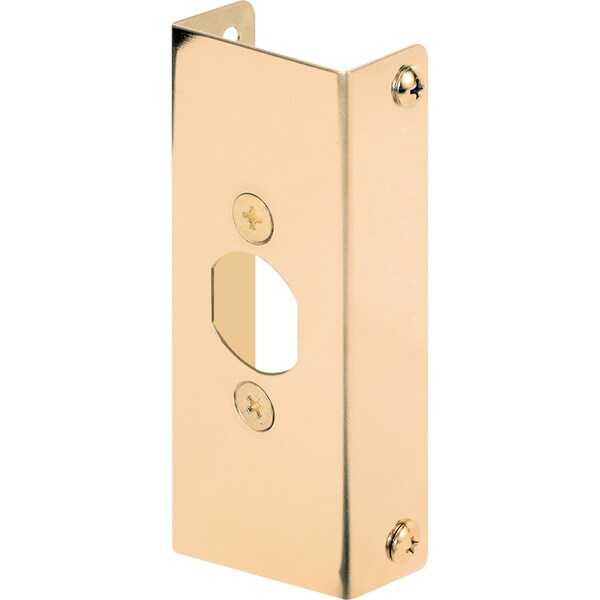 Prime-Line 1-3/4 in. Thick Bright Brass Door Edge Reinforcer Single Pack - U 9567