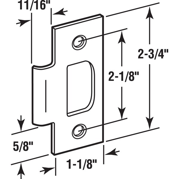 Prime-Line Tee Strike for Schlage Locks with Screws, Satin Nickel Finish (Single Pack) - E 2484