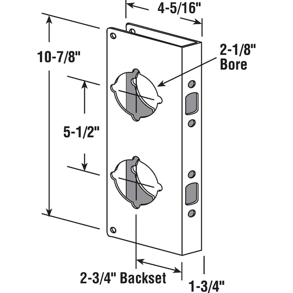 Prime-Line Door Guard, 5-1/2 in., 2-3/4 in. by 1-3/4 in., Stainless Steel - U 10546