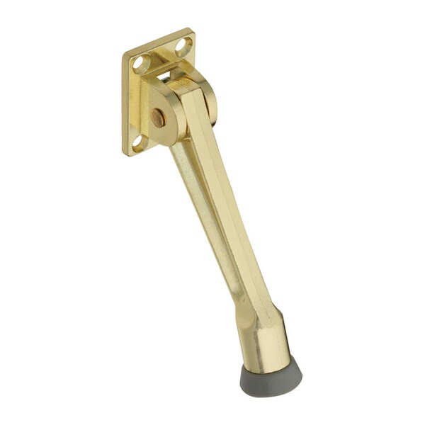 National Hardware National Hardware 5 in. W Zinc w/Rubber Tip Brass Kick-Down Door Holder Mounts to door - N184-218