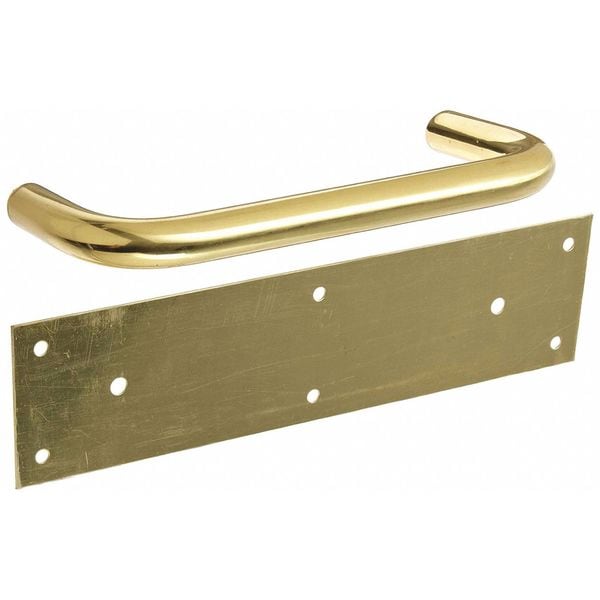 Rockwood Door Pull Plate, Brass, 12"L x 3"W, 0.05" Proj. - BF107 X 70A.3