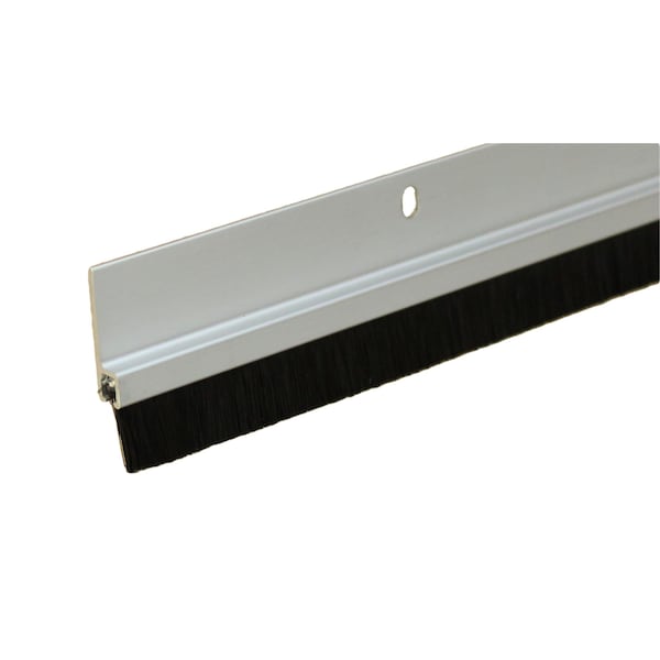 Randall 7' Clear Anodized Aluminum Brush Door Sweep For Gap Up To 1" - 7 FT BS-100