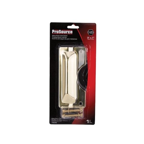 Prosource Latch Guard, Steel, Brass, 7 in H, 3 in W - HSH-012-PS