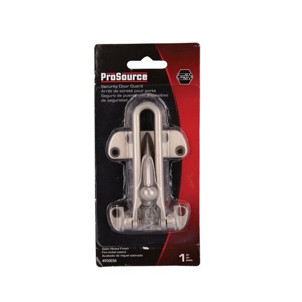 Prosource Security Door Guard, 4-1/8 in L, 2-1/2 in W, Zinc Die-Cast, Satin Chrome - 20546SCB-PS