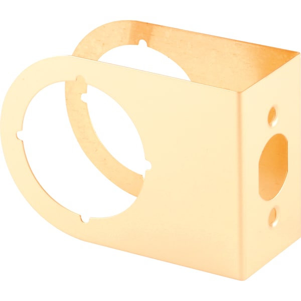 Prime-Line Brass Lock and Door Reinforcement Plate for 1-3/8 In. Thick Doors, Brass Finish Single Pack - U 10260
