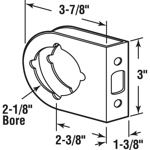Prime-Line Brass Lock and Door Reinforcement Plate for 1-3/8 In. Thick Doors, Brass Finish Single Pack - U 10260