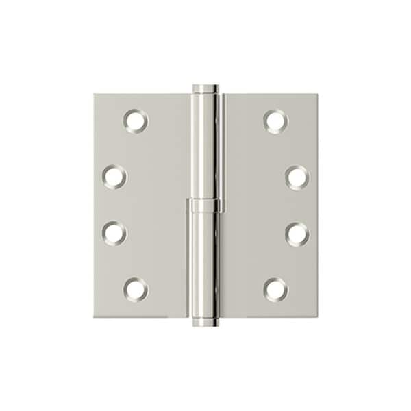Deltana Left Hand 4in x 4in Square Lift-Off Hinge Bright Nickel Finish - DSBLO414LH