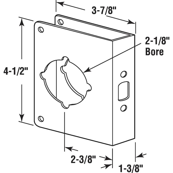 Prime-Line Stainless Steel Lock and Door Reinforcement Plate for 1-3/8 In. Thick Doors, Stainless Steel Finish - U 9589