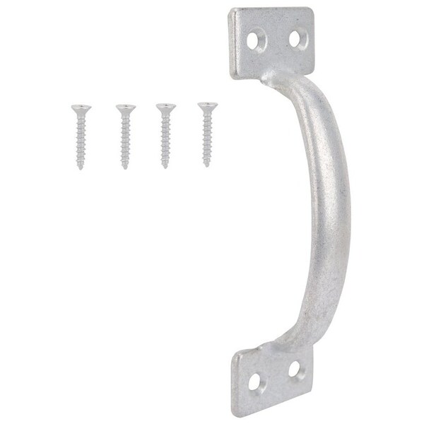Prosource Door Pull, 1-3/4 in W, 6-1/2 in D, 1-1/2 in H, Steel, Galvanized - 20912MGB-PS