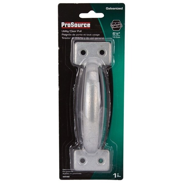 Prosource Door Pull, 1-3/4 in W, 6-1/2 in D, 1-1/2 in H, Steel, Galvanized - 20912MGB-PS
