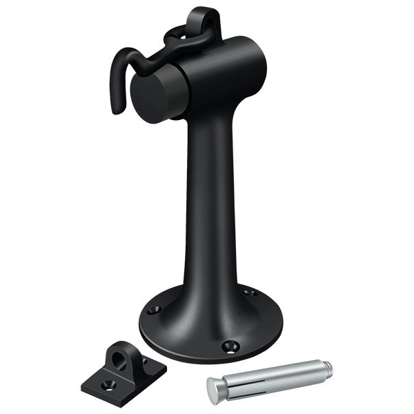 Deltana Floor Mount, 6" Bumper With Hook & Eye, Heavy Duty Black - DSF630U19