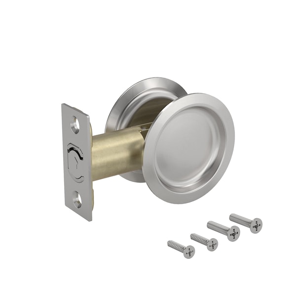 Richelieu 2 716inch 62 mm Round Pocket Door Passage Pull, Brushed Nickel - 17RNB10