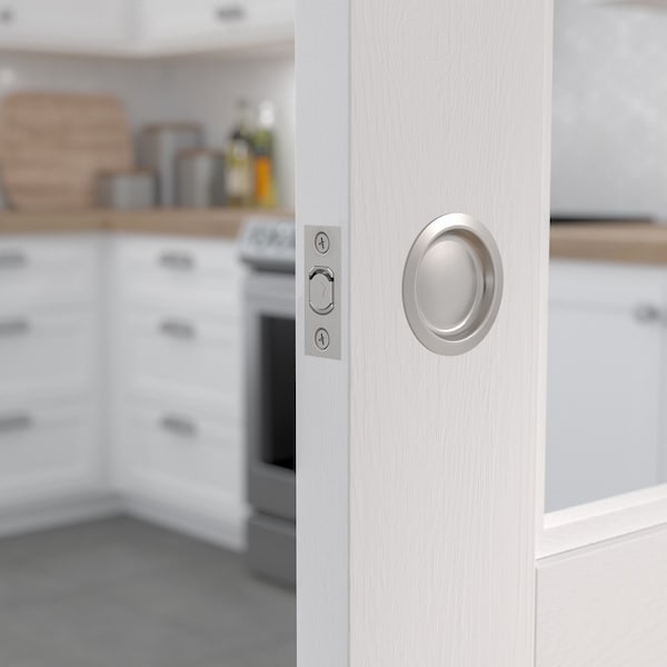 Richelieu 2 716inch 62 mm Round Pocket Door Passage Pull, Brushed Nickel - 17RNB10