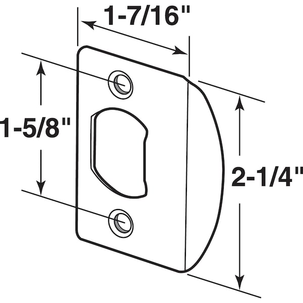 Prime-Line Prime-Line 2-1/4 in. H X 1-7/16 in. L Chrome Steel Latch Strike Plate - E 2309