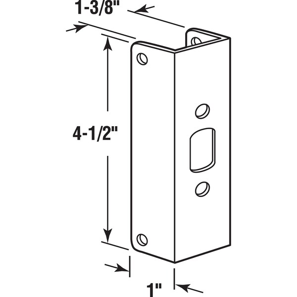 Prime-Line Prime-Line 4.5 in. H X 1 in. L Brass-Plated Brass Door Edge Reinforcer - U 9566