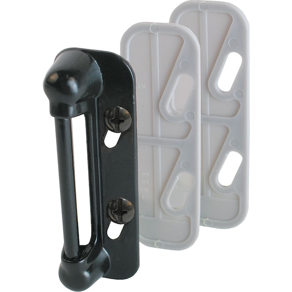 Prime-Line Aluminum Painted Black, Spring-Loaded Screen Door Strike Plate Single Pack - K 5004