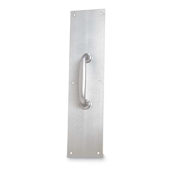 Rockwood Door Pull Plate, Stainless Steel, 15"L x 3-1/2"W, 0.05" Proj. - 5U646