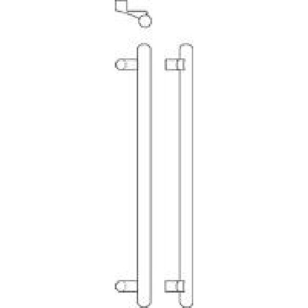 Rockwood RM33304832 48" Center to Center Offset Round End 1" Pull Bright Stainless Steel - RM33304832