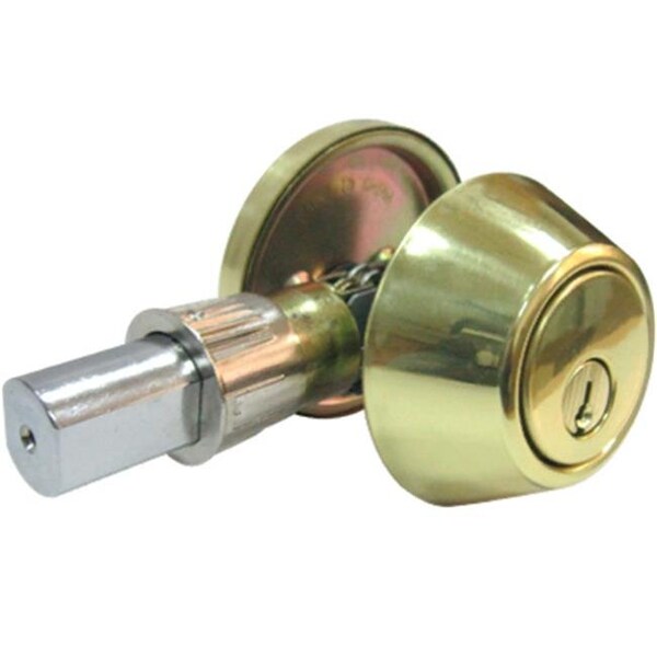 Taiwan Fu Hsing Industrial Taiwan Fu Hsing Industrial 222014 Tru-Guard Mobile Home Single Cylinder Deadbolt; Polished Brass - 222014
