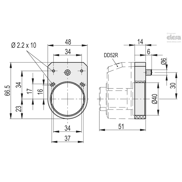 Elesa Spacer plate, BS52R - BS52R