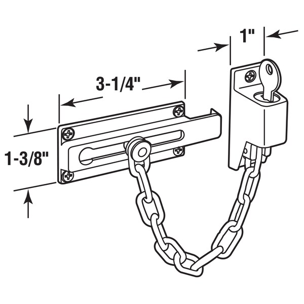 Prime-Line Steel, White, Keyed Chain Door Guard Single Pack - U 9872