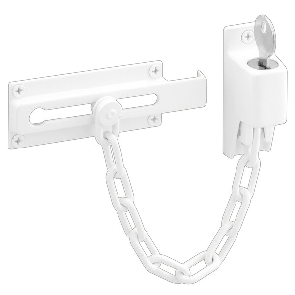 Prime-Line Steel, White, Keyed Chain Door Guard Single Pack - U 9872