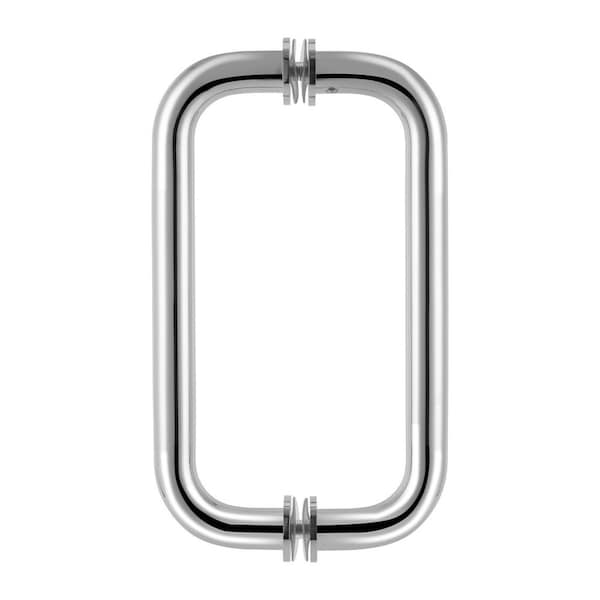 Richelieu 8inch 203 mm Center to Center Tubular BacktoBack Pull for Glass Shower Door, Chrome - SDTRDB07508140
