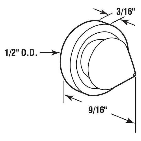 Prime-Line Door Silencers, 1/2 in., Rubber, Gray, Used on Metal Jambs (Single Pack) - 658-1055