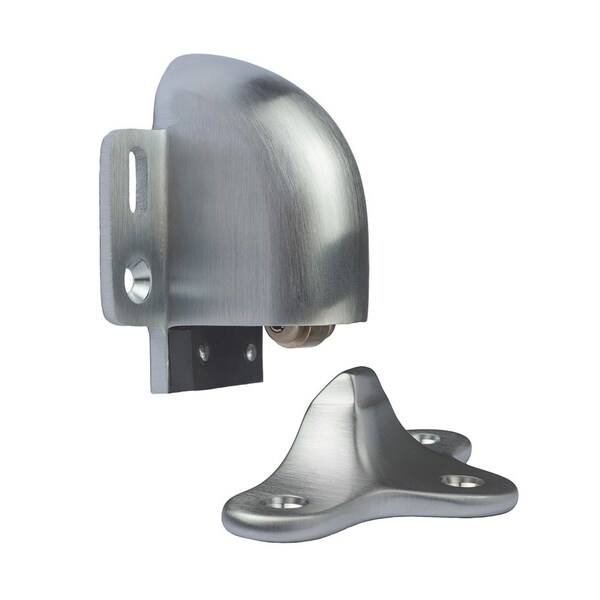 Rockwood Automatic Door Holder and Stop with FH/MS Plastic Anchors Satin Chrome Finish - 491RKW26D