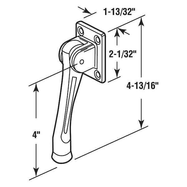 Prime-Line Door Holder, 4 in. Reach, Heavy Duty Diecast, Chrome Plated, Black Rubber Foot (Single Pack) - 658-1008
