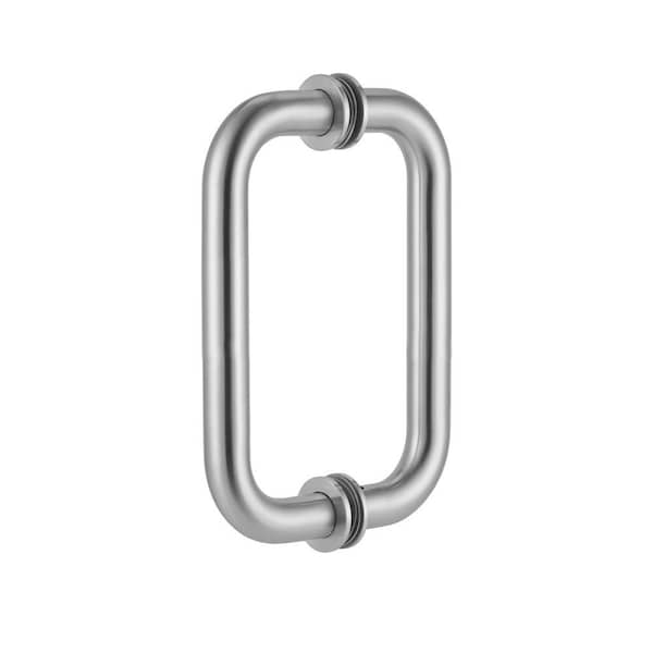 Richelieu 6inch 152 mm Center to Center Tubular BacktoBack Pull for Glass Shower Door, Brushed Nickel - SDTRDB07506195