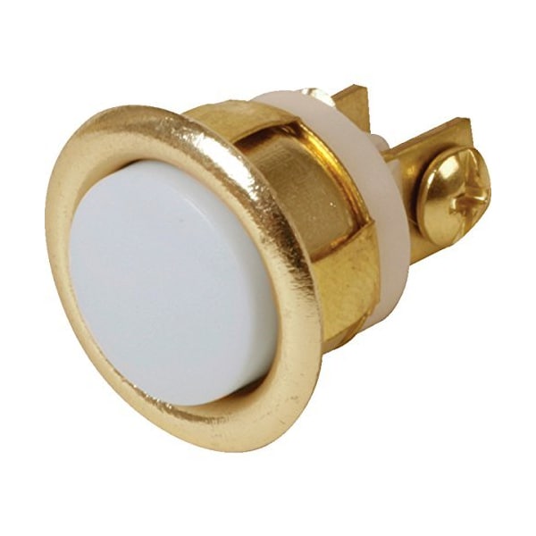 Newhouse Hardware Round Lighted Wired Replacement Door Chime Push Button, Clear Rim with White Center - FMBL