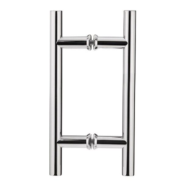 Richelieu 6inch 152 mm Center to Center Round BacktoBack Pull for Glass Door, Polished Stainless Steel - 87H2R196171