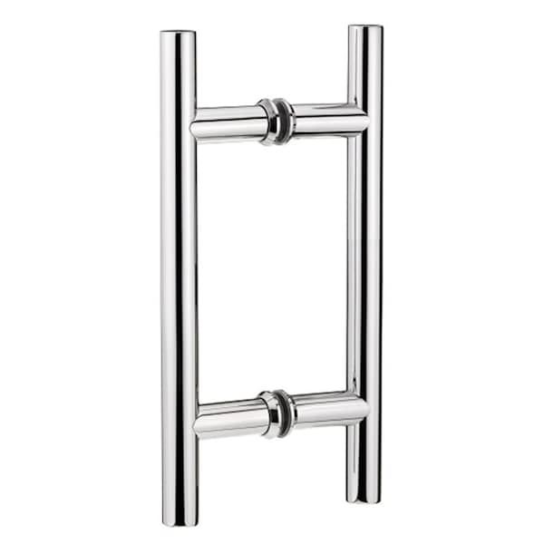 Richelieu 6inch 152 mm Center to Center Round BacktoBack Pull for Glass Door, Polished Stainless Steel - 87H2R196171