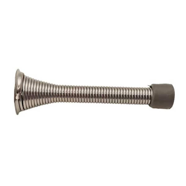 Orca Hardware 3-1/8 Spring Door Stop With Grey Tip, US26 Polished Chrome Finish - TH-3118-26