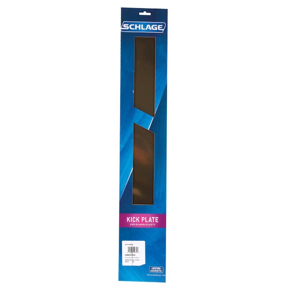 Schlage Schlage 6 in. H X 34 in. L Brass Aluminum Kickplate - SC8400PA3 6X34