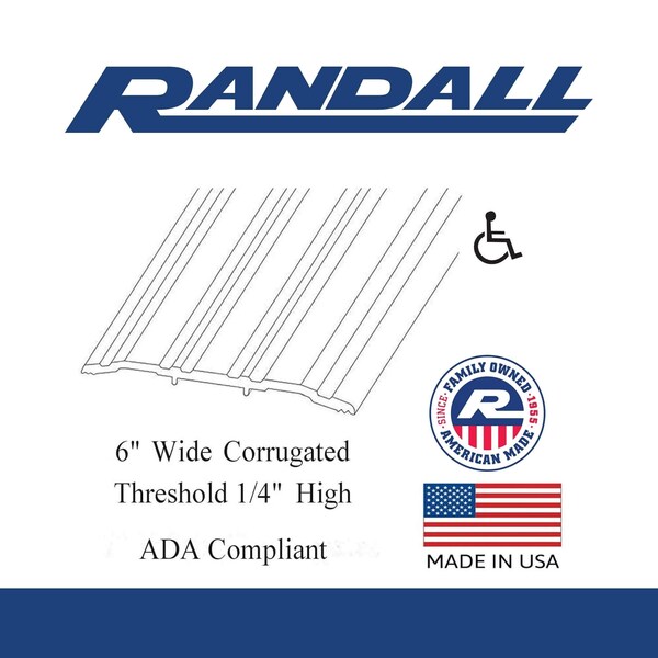 Randall 6' x 6" Wide x 1/4" High Corrugated Threshold - 6 FT A-81