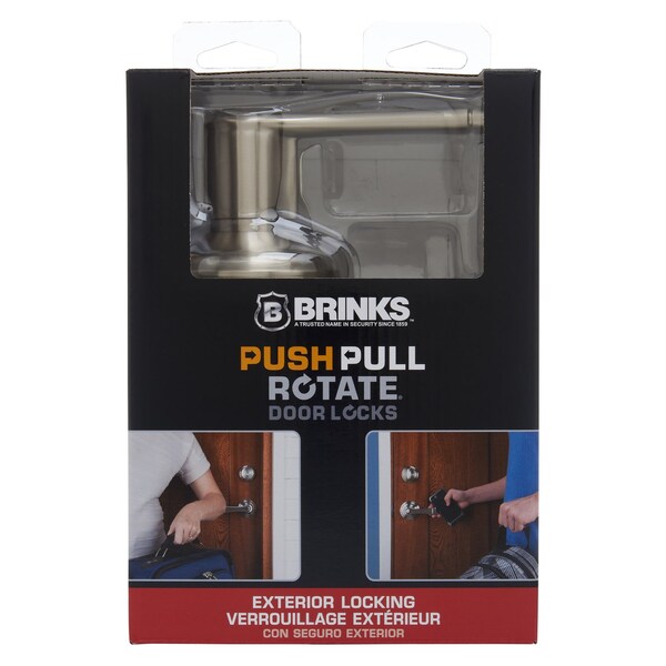 Brinks Commercial Brinks Push Pull Rotate Harper Satin Nickel Entry Lever KW1 1.75 in. - 23012-119