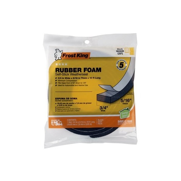 Thermwell Products 34x516 BLK SpongeTape - R534H