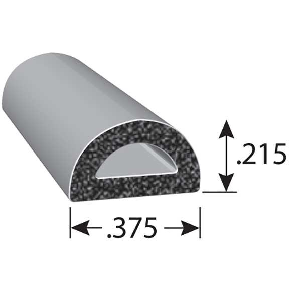 Fairchild Seal, EPDM Rubber, Black, 50 ft L - RS1009-50