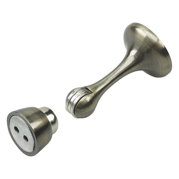 Richelieu 3inch 76 mm Magnetic Door Stop, Antique Brass - 67ABR